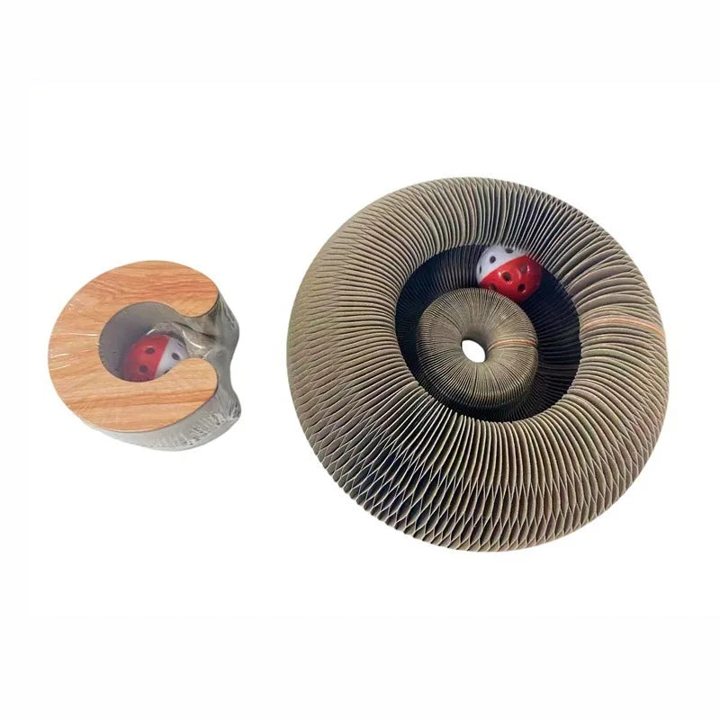 Magic Organ Cat Scratching Board, 1 Count Interactive Scratch Pad with Ball, Cat Scratcher for Grinding Claw, Furniture Protecto