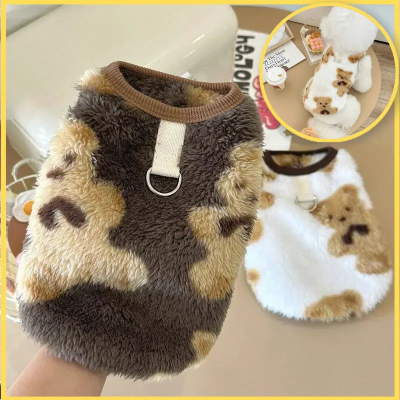 New Pet Dog Plush Cat Clothes Warm Autumn Winter Large Dog Pet Supplies Cozy Furry Cat Dresses Home Garden Essentials