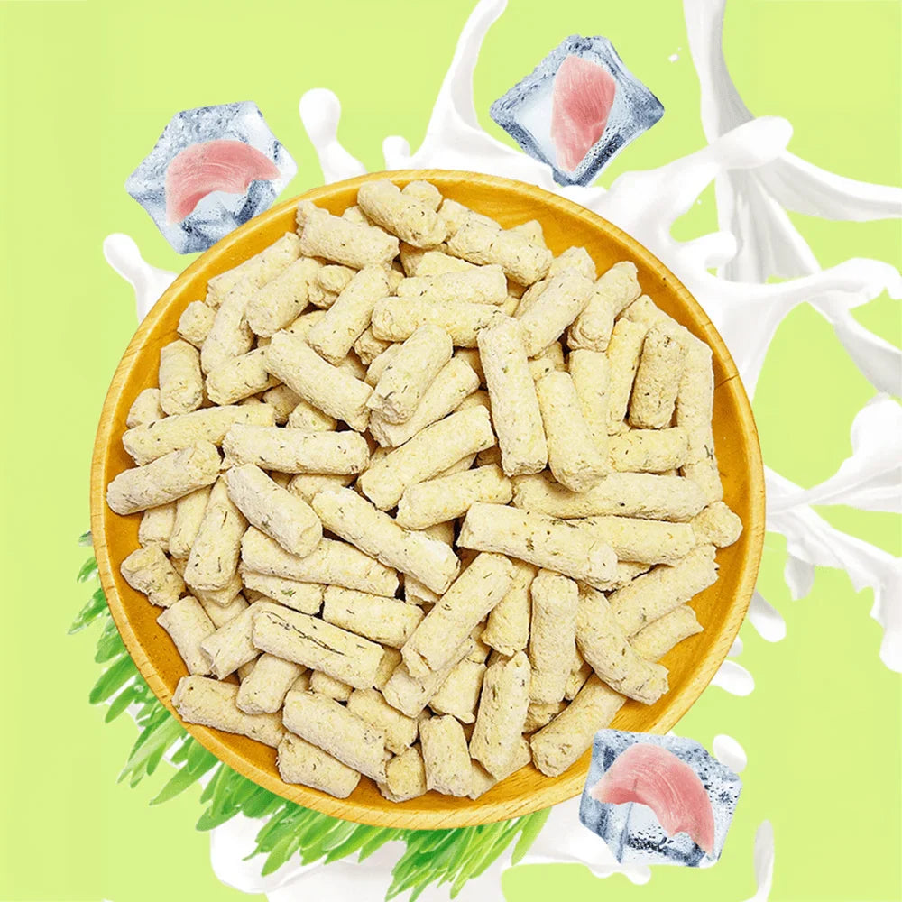 Chicken Cat Grass Milk Stick, Cat Treats for Hairball Support and Teeth Cleaning, Chicken Flavored Hairball Treats for Cats