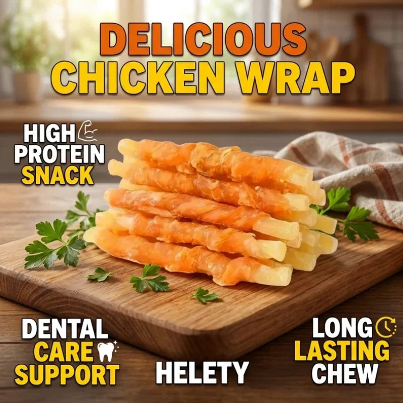 400g Chicken Flavored Rawhide Dog Chews Teeth Cleaning Chews Durable Dog Treats Dental Sticks for Dogs