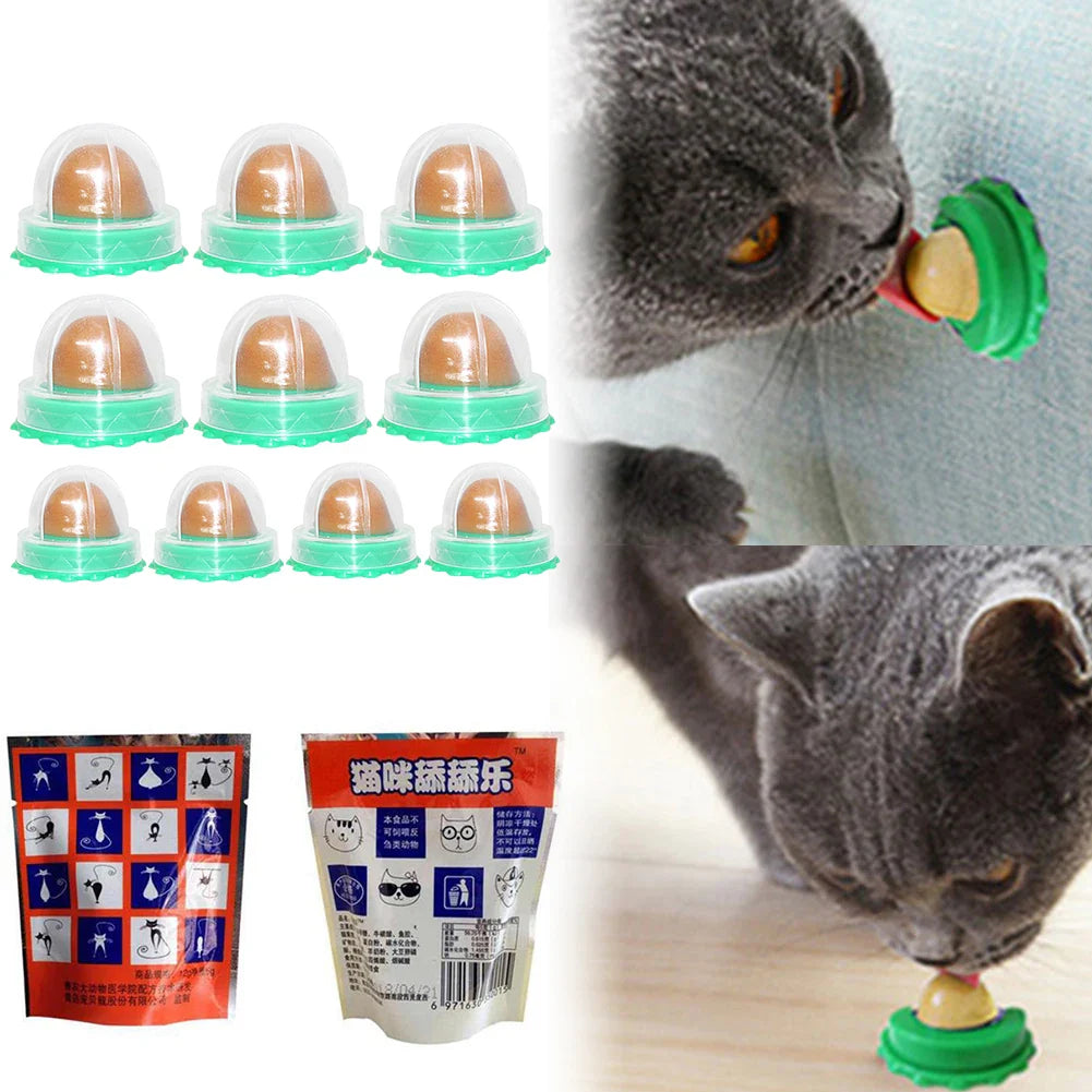 5/10Pcs Catnip Wall Ball Healthy Nutrition Cat Sugar Ball Cat Snacks Candy Ball for Help Digestion