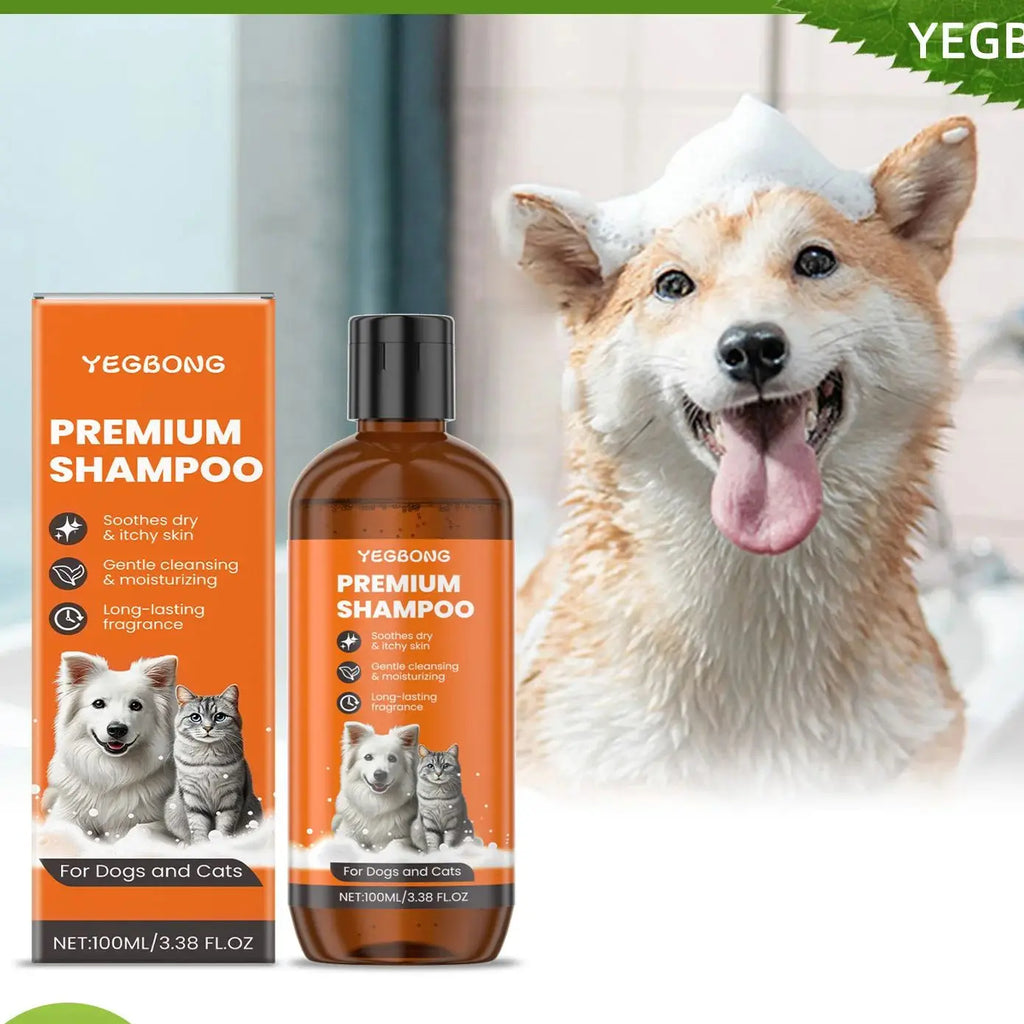 1PC Anti-Flea Dog & Cat Shampoo - Coconut Oil Formula for Deodorizing, Detangling & Insect Repellent, Natural Bath Essentials