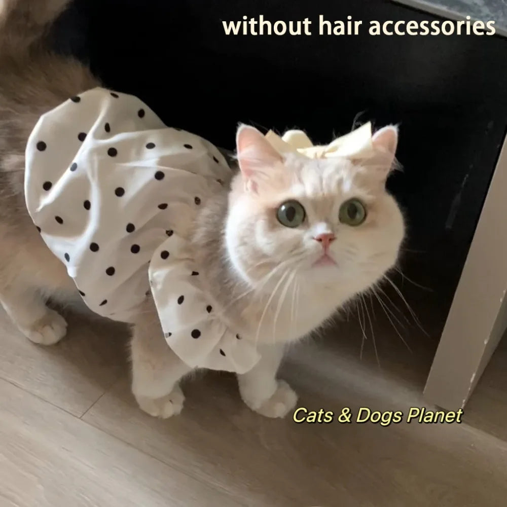 Fashion Dot Pet Dog Dress Summer Clothes Slim Style Cat Princess Dresses Sleeveless Pet Clothes Chihuahua Bichon French Bulldog